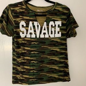 Graphic camouflage shirt